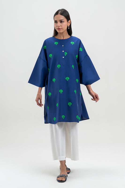 EMBROIDERED NEPS CAMBRIC SHIRT (PRET)