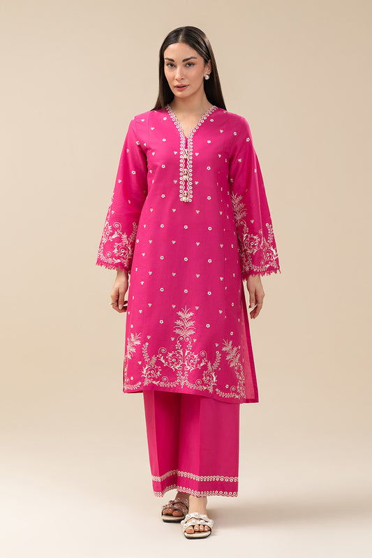 2 PIECE EMBROIDERED COTTON VISCOSE SUIT (PRET)