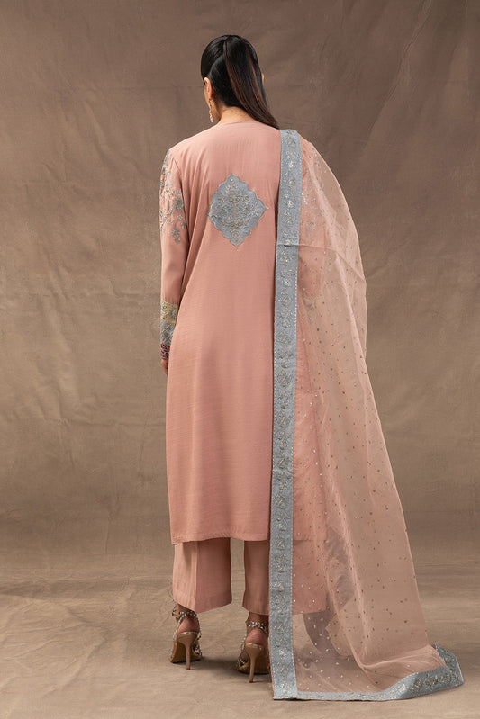 3 PIECE EMBROIDERED RAW SILK SUIT (LUXURY PRET)