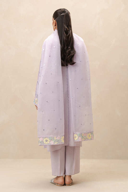 3 PIECE EMBROIDERED RAW SILK SUIT (LUXURY-PRET)