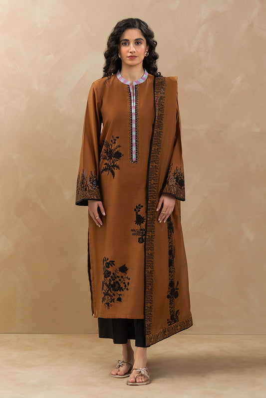 2 PIECE EMBROIDERED PAPER COTTON SUIT (LUXURY-PRET)