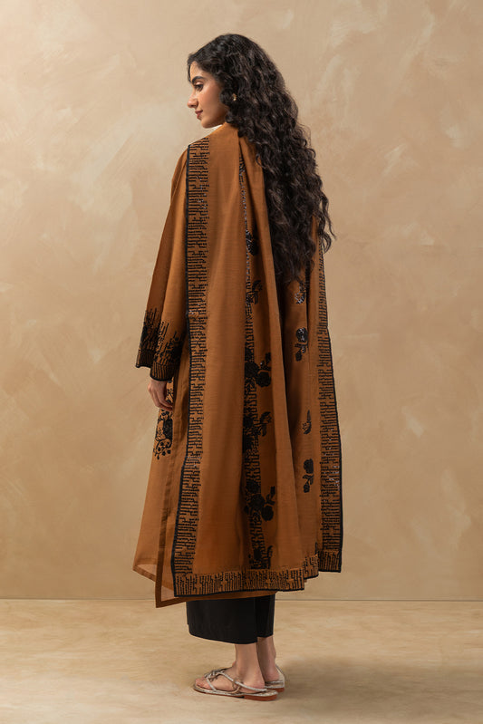 2 PIECE EMBROIDERED PAPER COTTON SUIT (LUXURY-PRET)