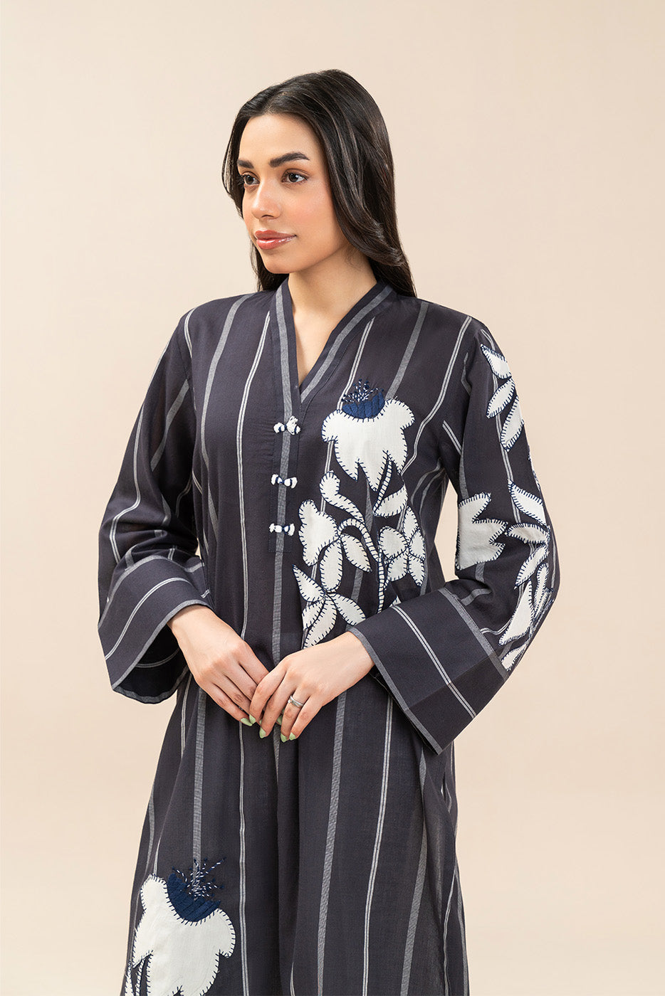 EMBROIDERED YARN DYED SHIRT (PRET)