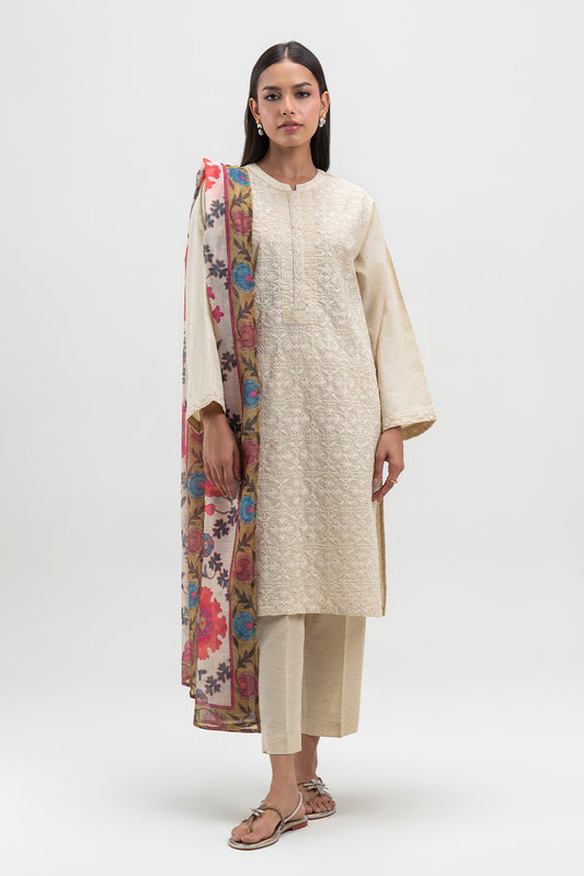 3 PIECE EMBROIDERED MULTI NEPS SUIT (PRET)