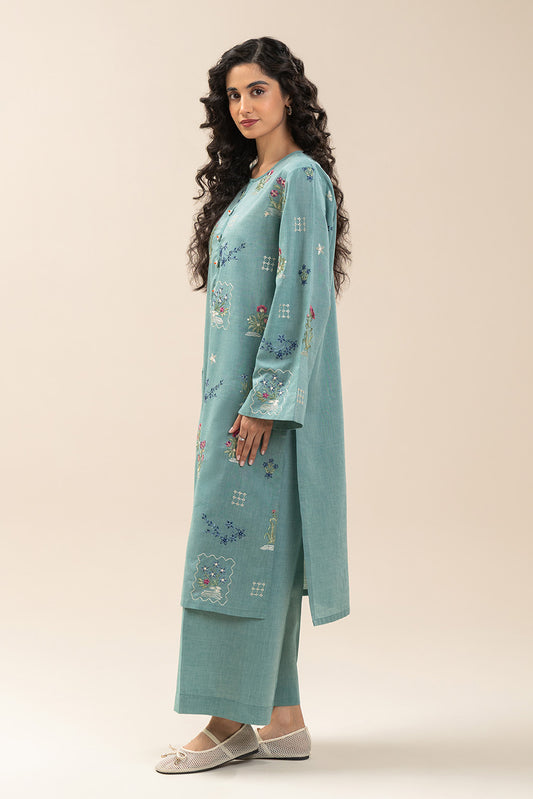 2 PIECE EMBROIDERED YARN DYED VISCOSE SUIT (PRET)