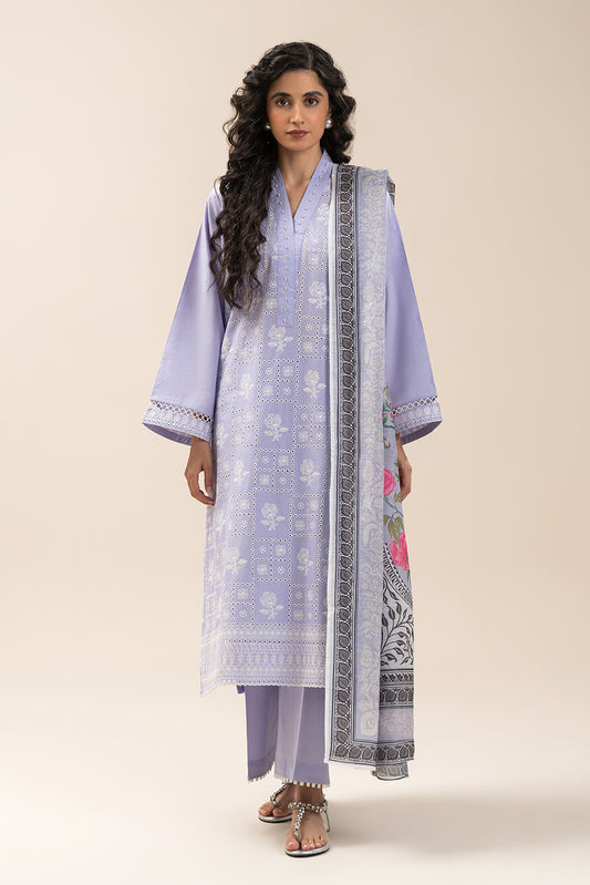 3 PIECE EMBROIDERED LAWN SUIT (PRET)