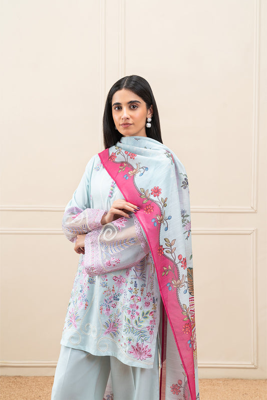 3 PIECE EMBROIDERED LAWN SUIT (PRET)