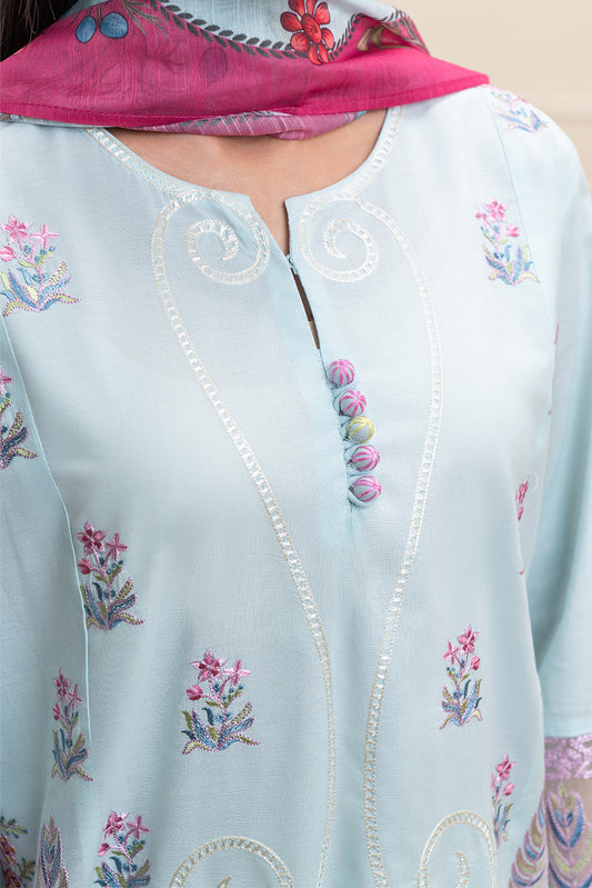 3 PIECE EMBROIDERED LAWN SUIT (PRET)