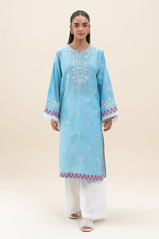 EMBROIDERED CHAMBRAY JACQUARD SHIRT (PRET)