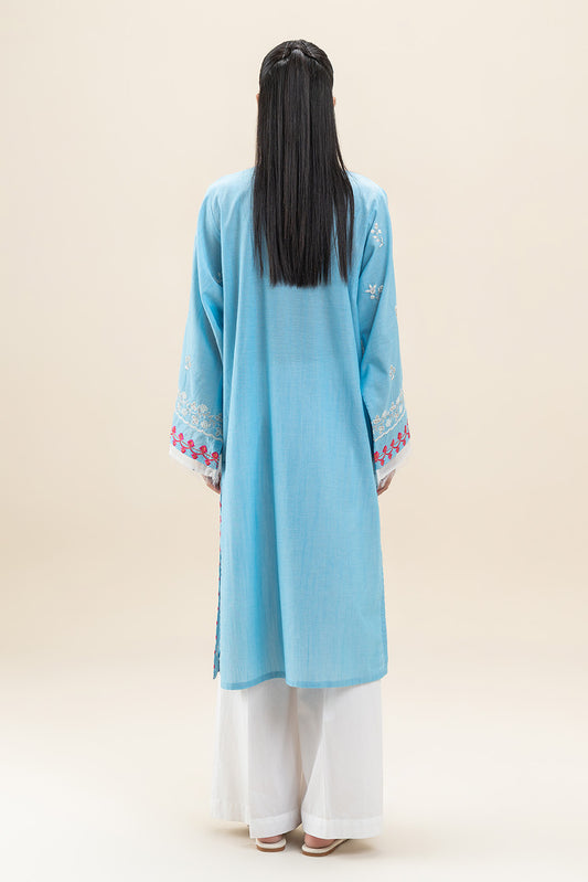 EMBROIDERED CHAMBRAY JACQUARD SHIRT (PRET)