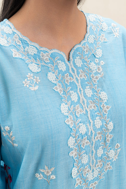 EMBROIDERED CHAMBRAY JACQUARD SHIRT (PRET)