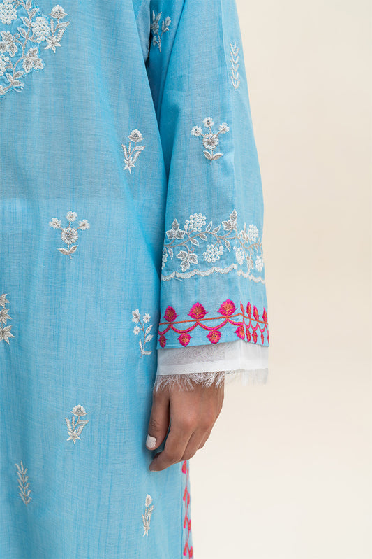 EMBROIDERED CHAMBRAY JACQUARD SHIRT (PRET)