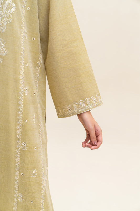 2 PIECE EMBROIDERED CHAMBRAY SUIT (PRET)