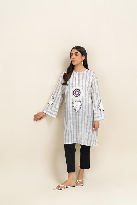 EMBROIDERED YARN DYED SHIRT (PRET)