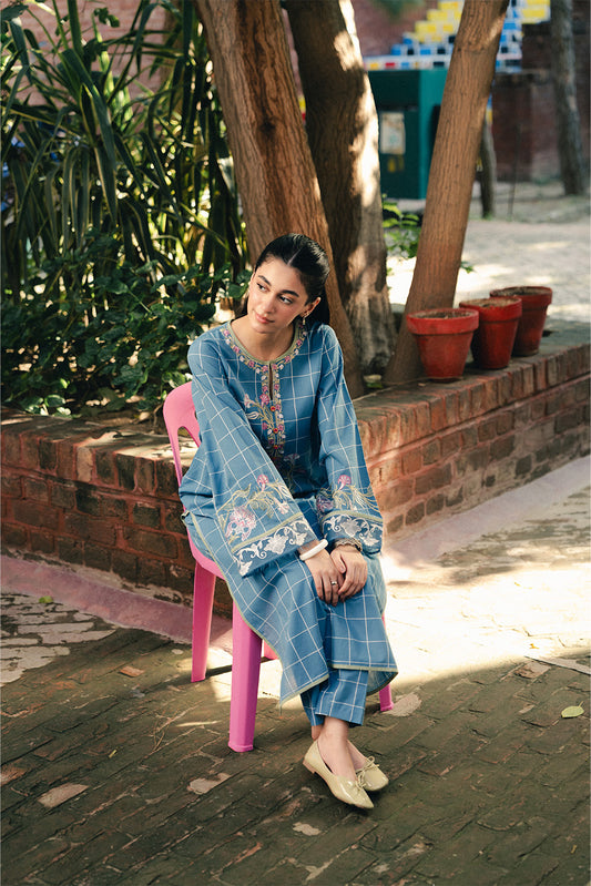 2 PIECE EMBROIDERED YARN DYED SUIT (PRET)