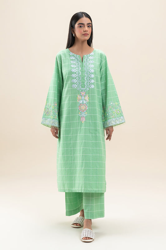 2 PIECE EMBROIDERED YARN DYED SUIT (PRET)