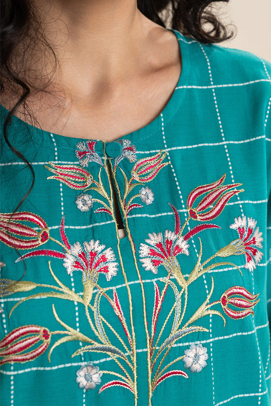 EMBROIDERED YARN DYED SHIRT (PRET)