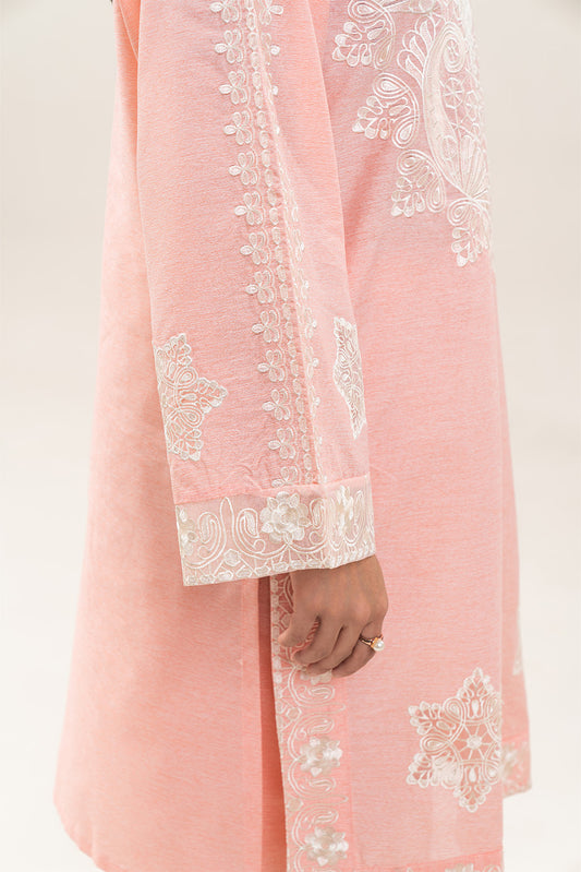 2 PIECE EMBROIDERED SPACE DYED SUIT (PRET)