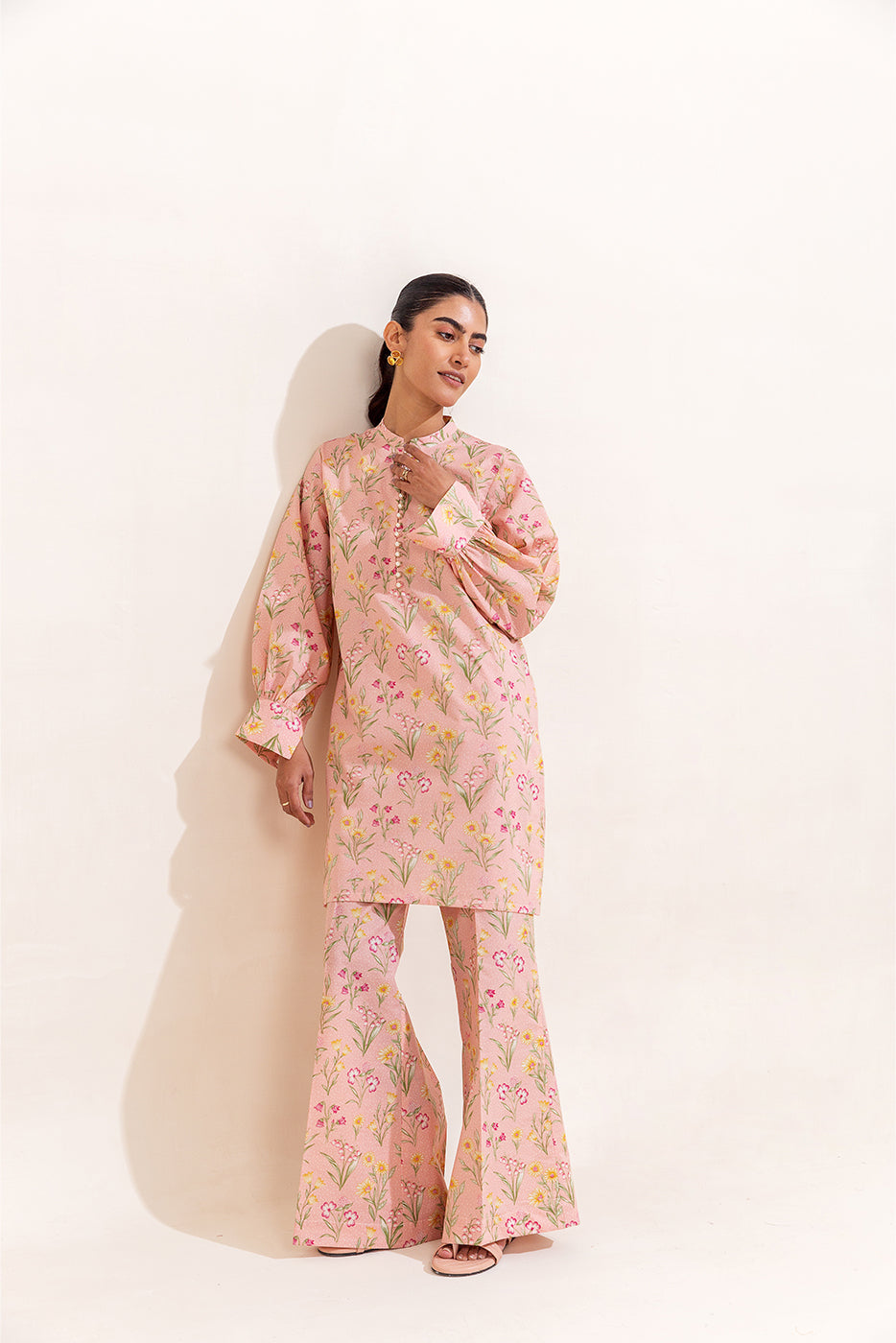 2 PIECE PRINTED LAWN SUIT-DUSTY BLOOM (UNSTITCHED)