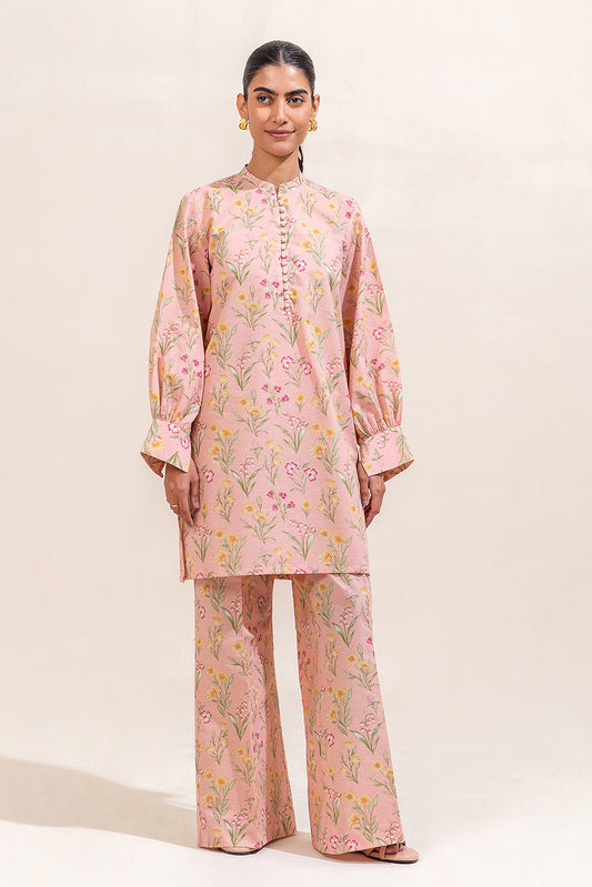 2 PIECE PRINTED LAWN SUIT-DUSTY BLOOM (UNSTITCHED)