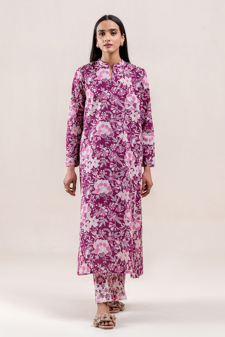 2 PIECE PRINTED LAWN SUIT-HELIOTROPE BUNCH (UNSTITCHED)