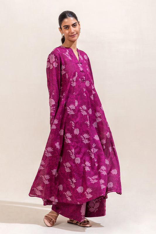 2 PIECE PRINTED LAWN SUIT-SANGRIA NOIR (UNSTITCHED)