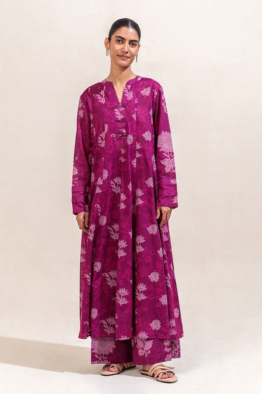 2 PIECE PRINTED LAWN SUIT-SANGRIA NOIR (UNSTITCHED)