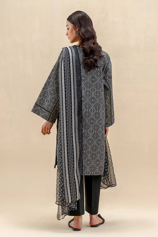 2 PIECE EMBROIDERED LAWN SUIT-MIDNIGHT GLAZED (UNSTITCHED)