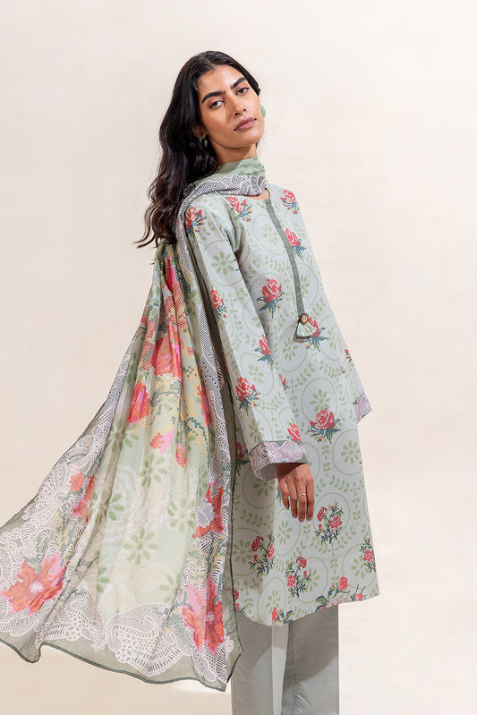 3 PIECE PRINTED LAWN SUIT-GARDEN GALORE (UNSTITCHED)