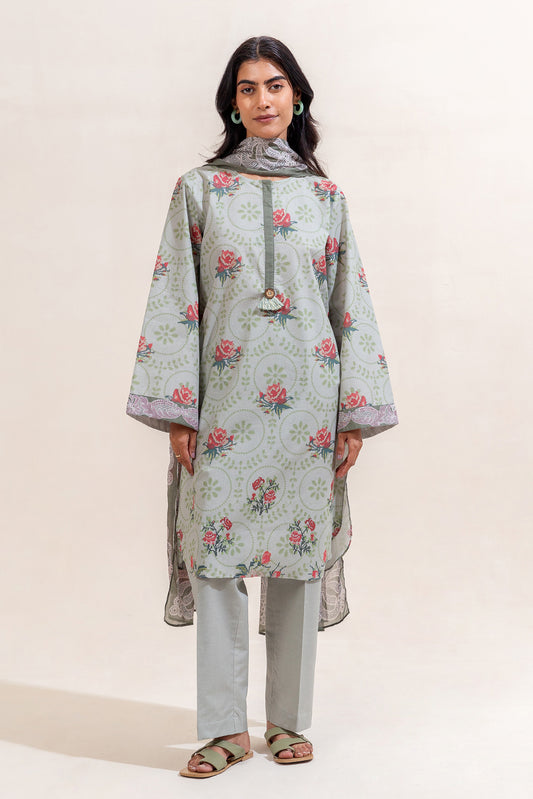 3 PIECE PRINTED LAWN SUIT-GARDEN GALORE (UNSTITCHED)