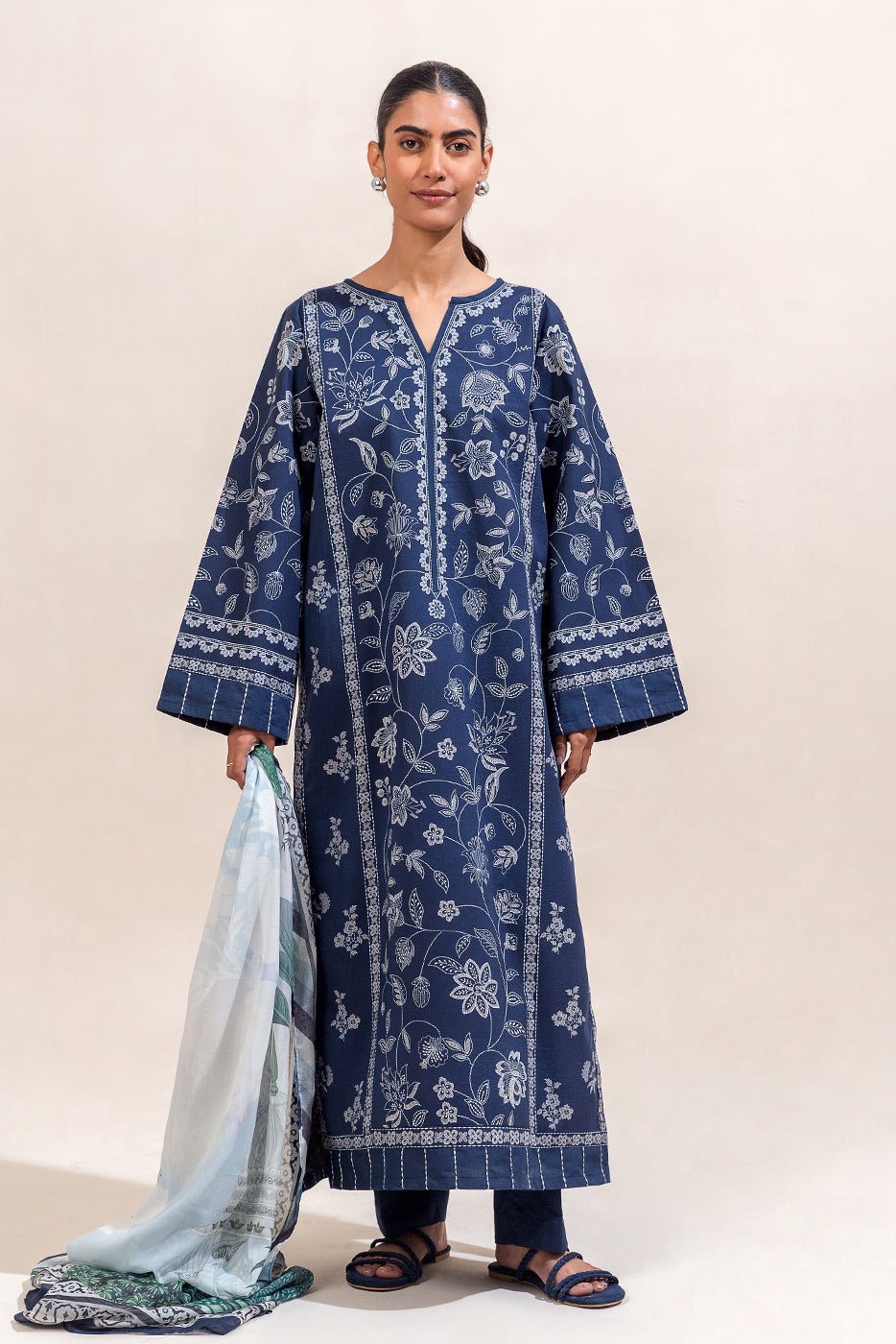 3 PIECE PRINTED LAWN SUIT-MIDNIGHT AURA (UNSTITCHED)
