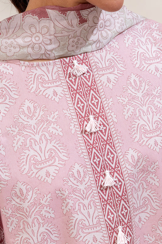 3 PIECE PRINTED LAWN SUIT-GARNET BLUSH (UNSTITCHED)