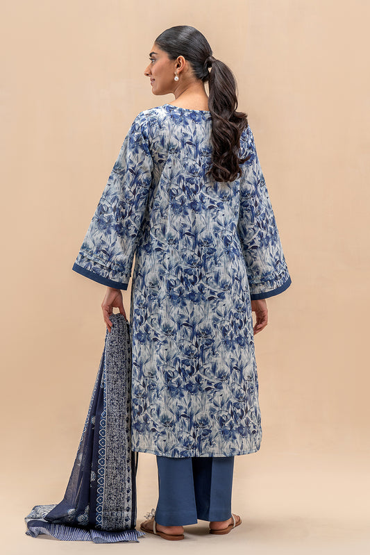 3 PIECE PRINTED LAWN SUIT-FLORAL HAZE (UNSTITCHED)