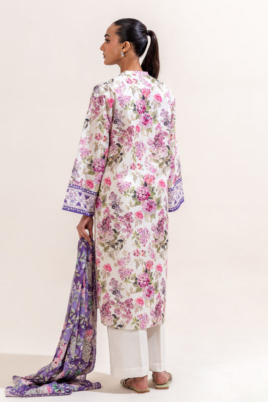3 PIECE PRINTED LAWN SUIT-AMETHYST ORCHID (UNSTITCHED)