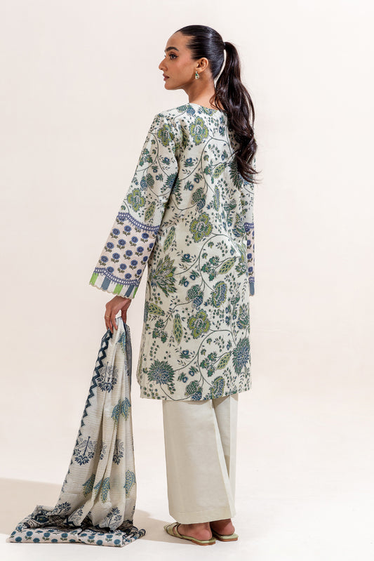 3 PIECE PRINTED LAWN SUIT-AZURE CHARM (UNSTITCHED)