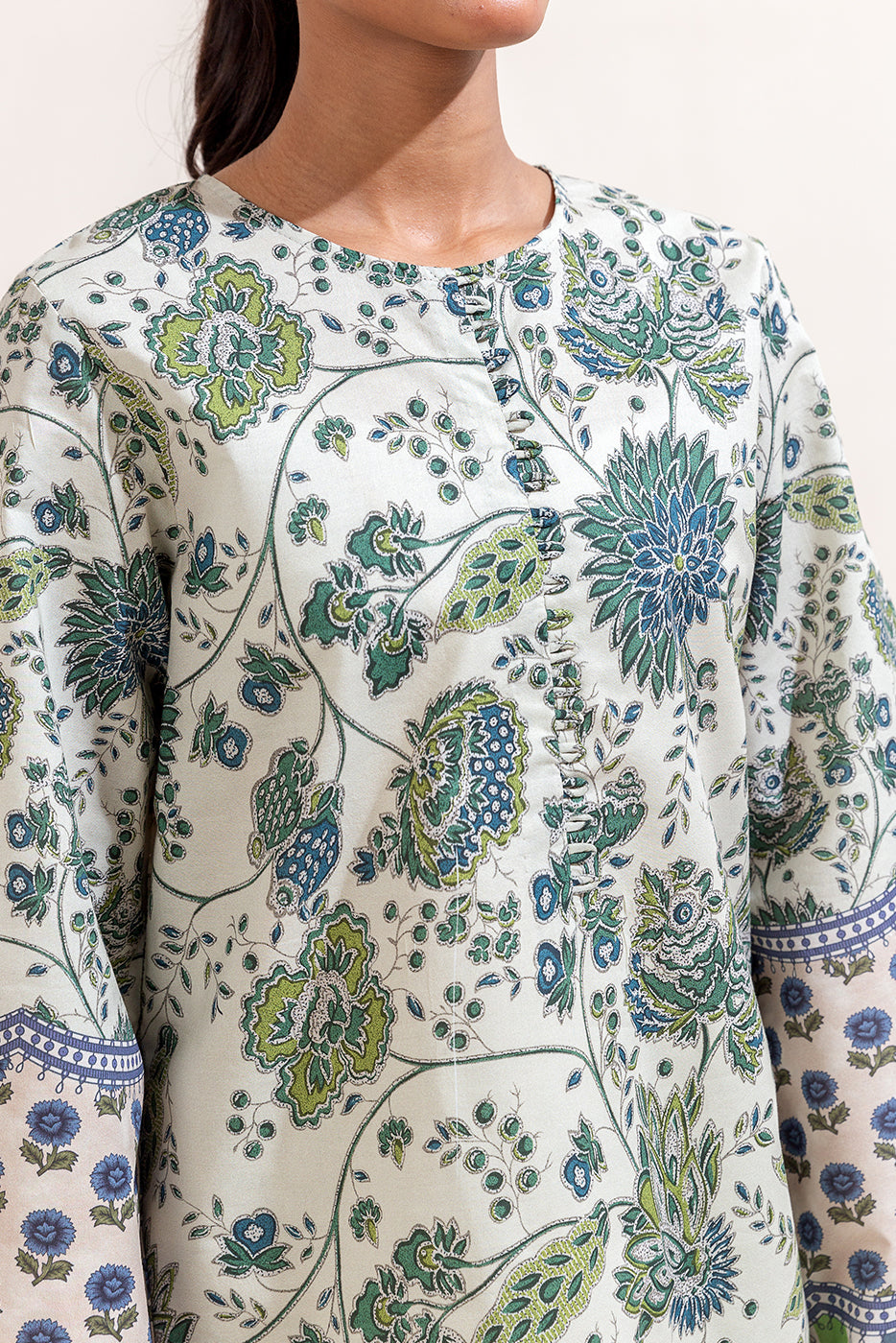 3 PIECE PRINTED LAWN SUIT-AZURE CHARM (UNSTITCHED)