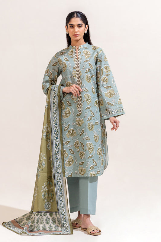 3 PIECE PRINTED LAWN SUIT-SAPPHIRE VERVE (UNSTITCHED)