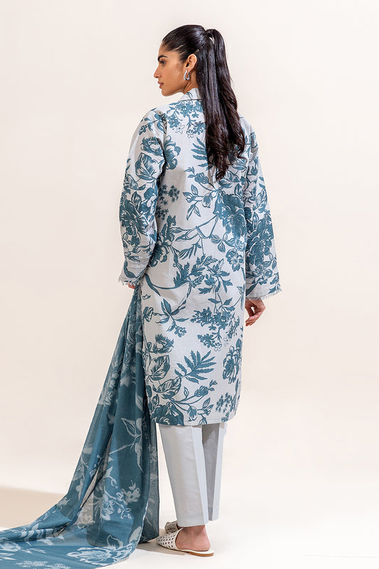 2 PIECE PRINTED LAWN SUIT-SILLHUETTE SPRUCE (UNSTITCHED)