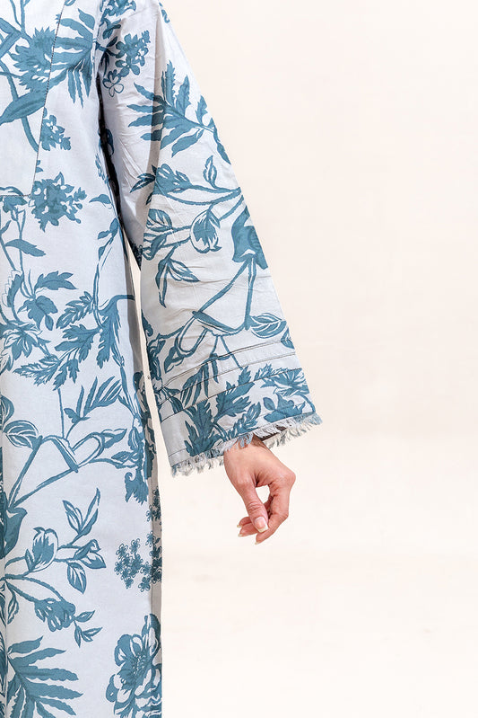 3 PIECE PRINTED LAWN SUIT-CERULEAN PUNCH (UNSTITCHED)