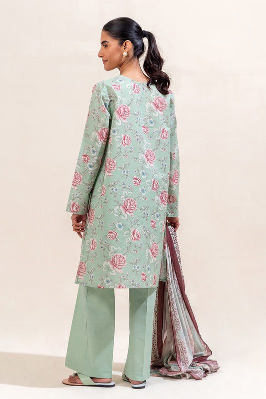 3 PIECE PRINTED LAWN SUIT-ROSE GARLAND (UNSTITCHED)