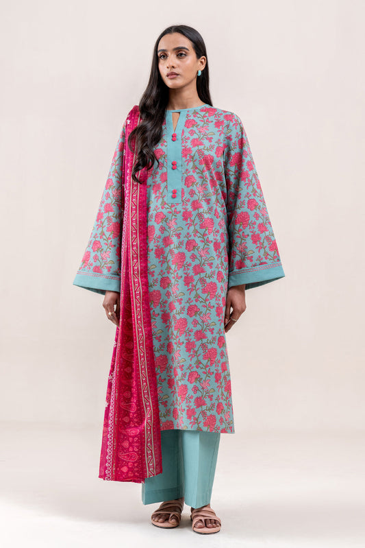 3 PIECE PRINTED LAWN SUIT-SAPPHIRE BLOOM (UNSTITCHED)