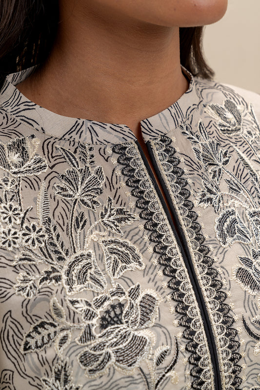 3 PIECE EMBROIDERED LAWN SUIT-MONOCHROME MAZE (UNSTITCHED)