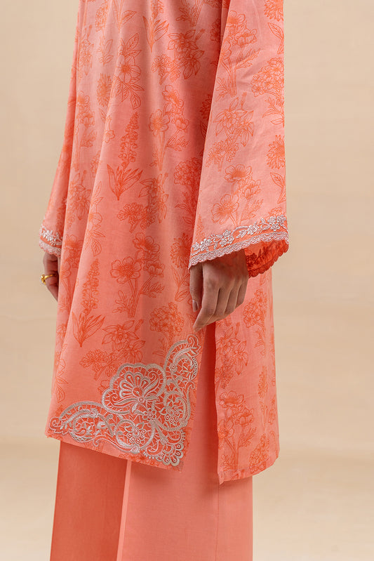 3 PIECE EMBROIDERED LAWN SUIT-CORAL DREAM (UNSTITCHED)