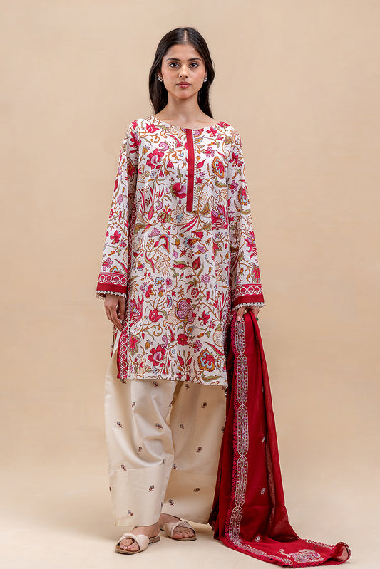 3 PIECE EMBROIDERED LAWN SUIT-WHIMSICAL BLISS (UNSTITCHED)