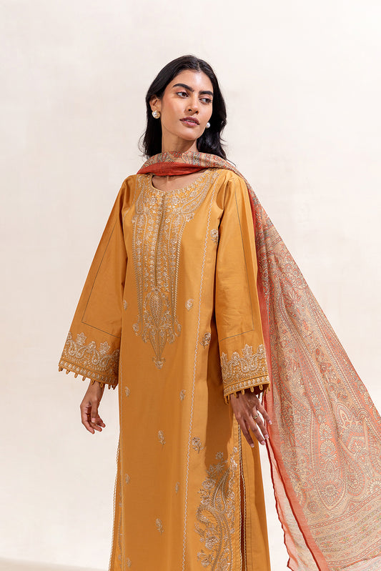 3 PIECE PRINTED LAWN SUIT-AMBER GLAM (UNSTITCHED)