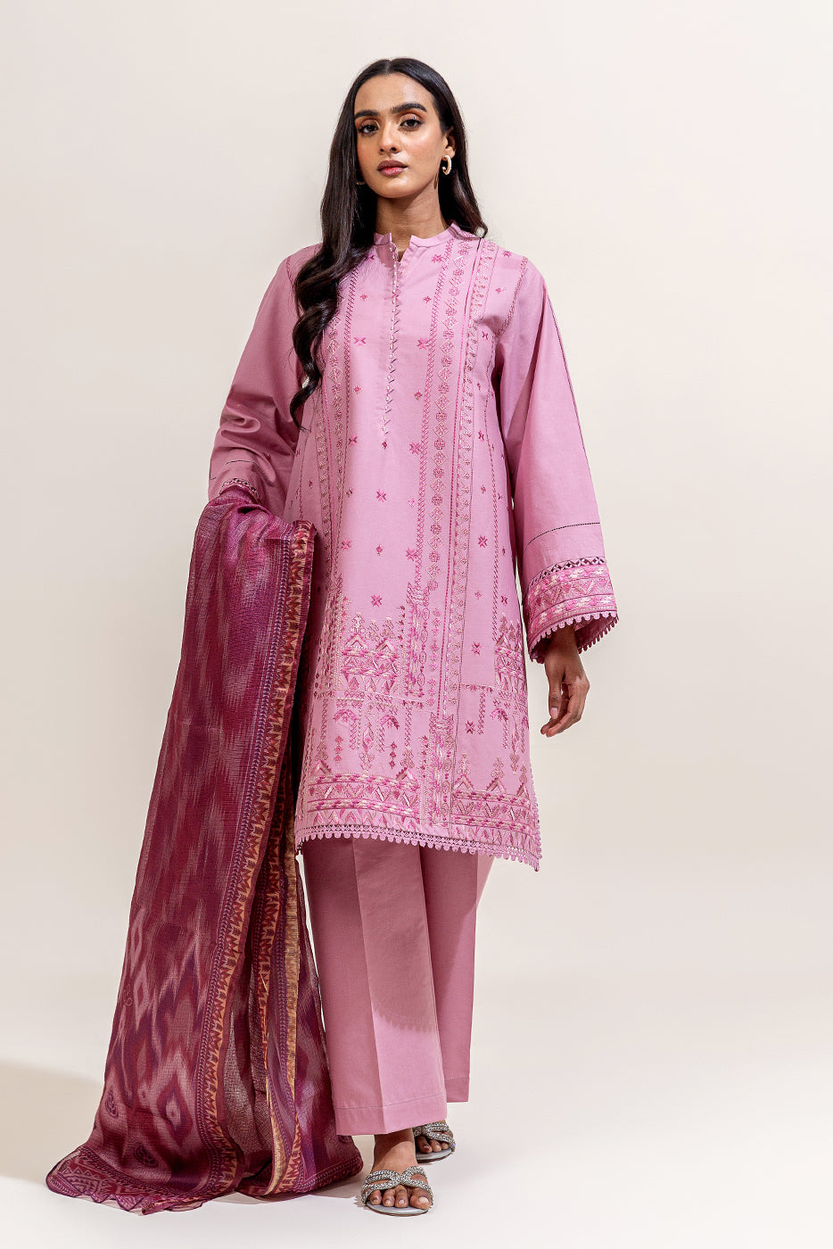 3 PIECE EMBROIDERED LAWN SUIT-IKAT BLISS (UNSTITCHED)