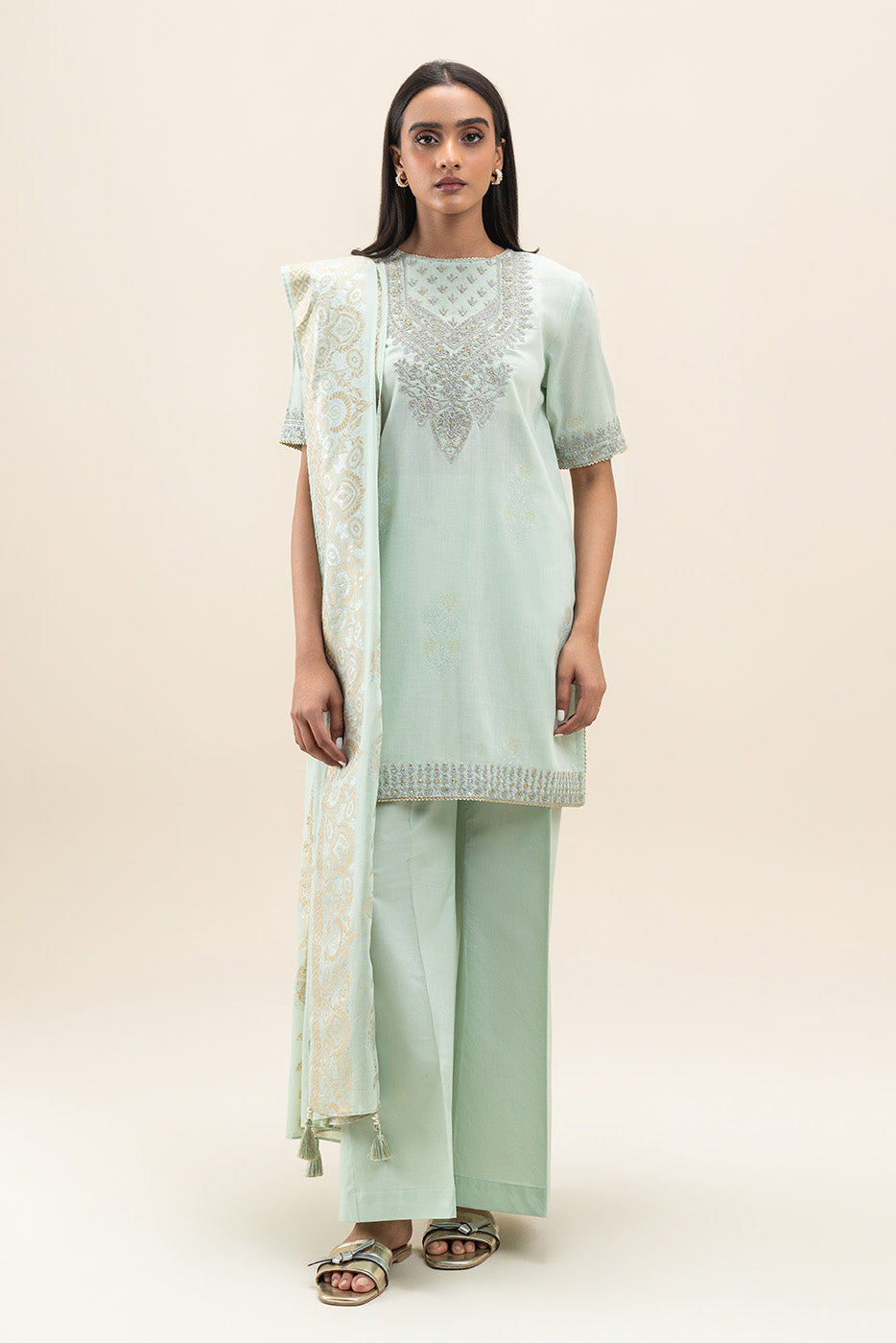 3 PIECE EMBROIDERED LUREX JACQUARAD  SUIT-SERENE GLAM (UNSTITCHED)