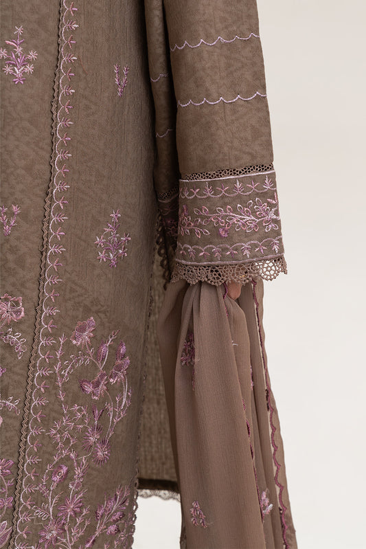 3 PIECE EMBROIDERED SELF JACQUARD SUIT-MOSS ESCAPE (UNSTITCHED)