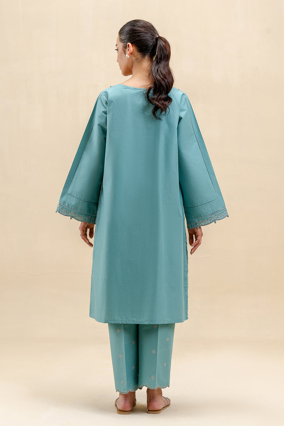 2 PIECE EMBROIDERED LAWN SUIT-TEAL BLUSH (UNSTITCHED)