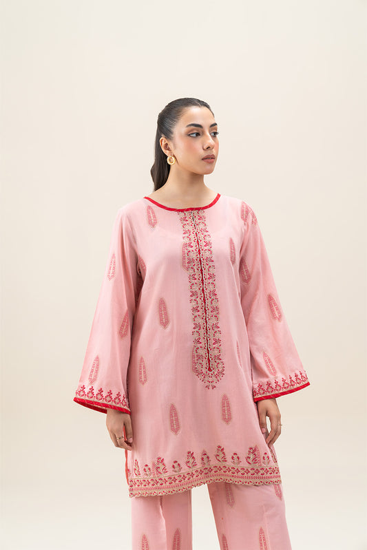 2 PIECE EMBROIDERED  JACQUARD SUIT-ETHNIC BLUSH (UNSTITCHED)